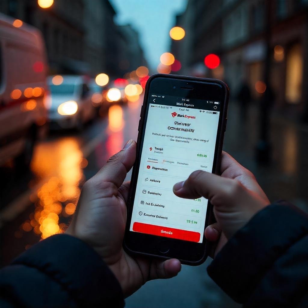 Customer tracking parcel status online via Mark Express Courier service